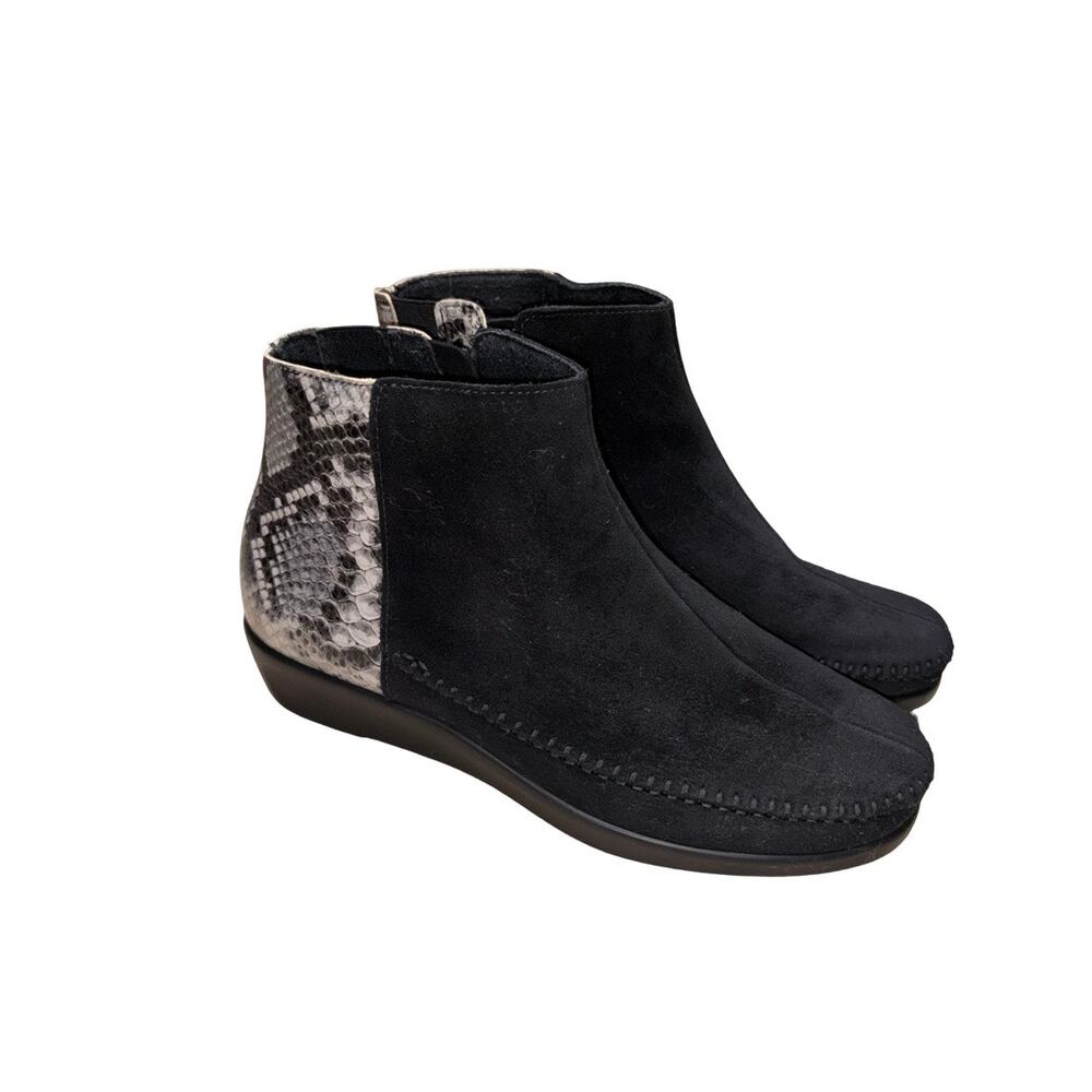 SAS Jade Black Mamba Leather Ankle Boots Size: 8